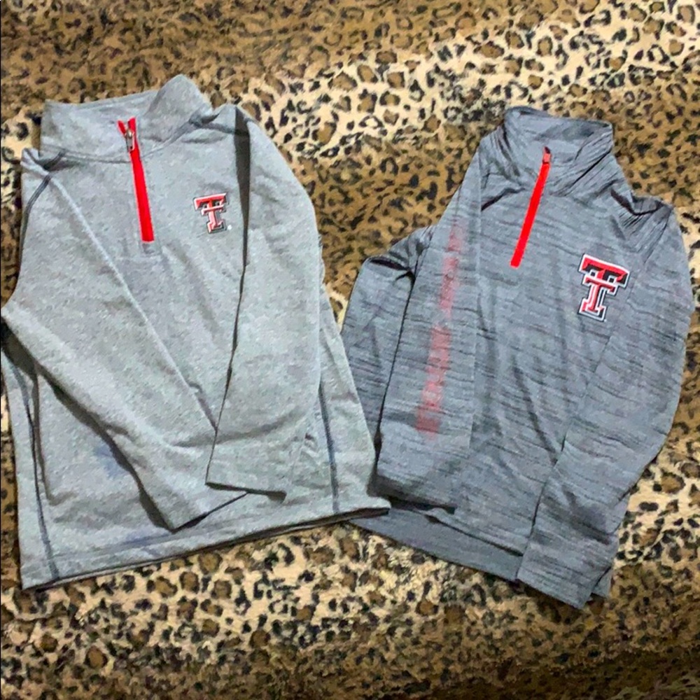 Kids Texas Tech half zip pull overs